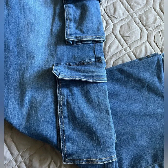 YMI High Rise Wide Leg Double Cargo Jeans Size‎ 5 - Picture 10 of 16